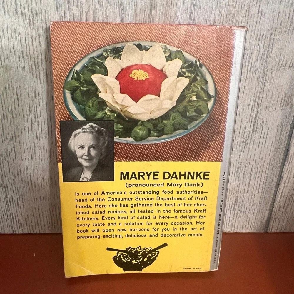 Marye Dahnke Salad Book Vintage 1961 1st Print Pocket Book Cookbook Kraft 7003